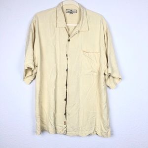 Tommy Bahama men’s shirt size L Silk Yellow  BE-15